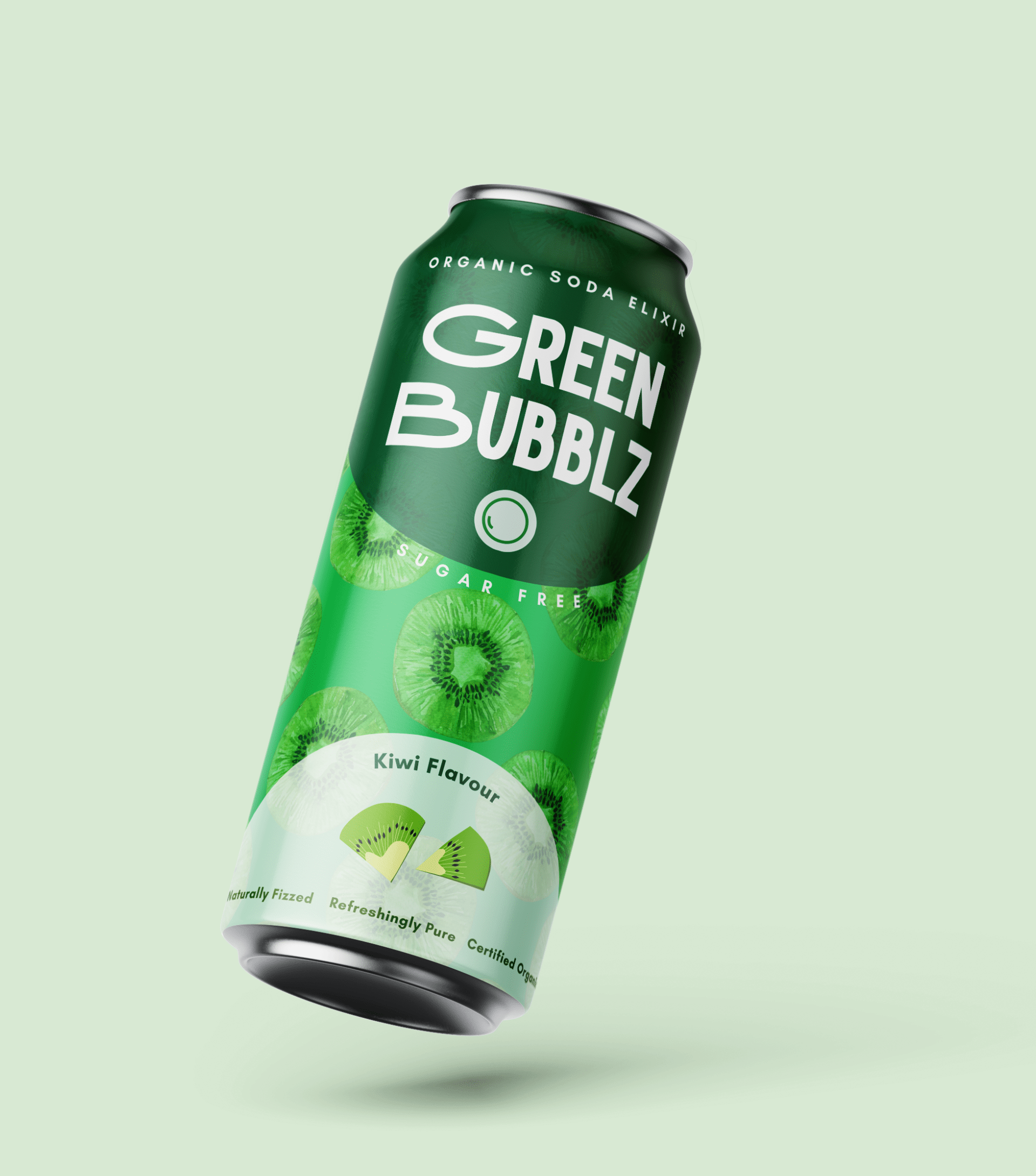 Green Bubblz food packaging design