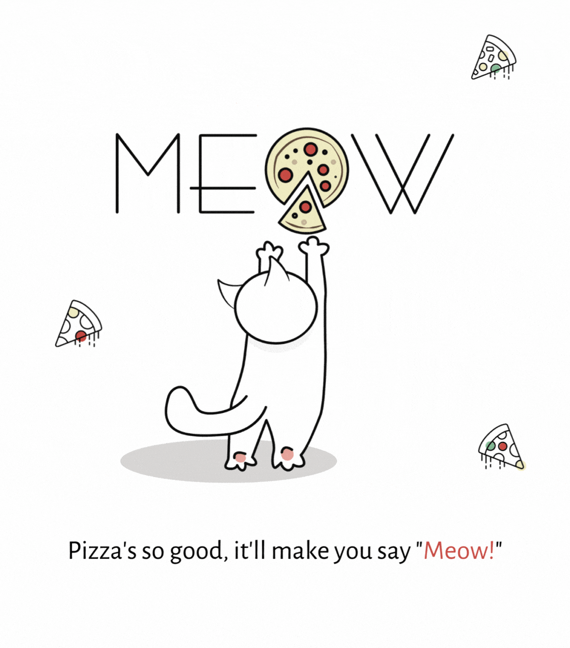 Meow Pizza Branding for restaurant